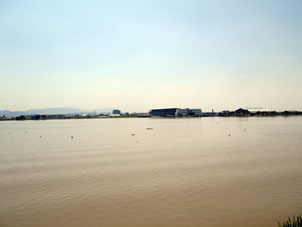 Вид на реку Гуаяс и аэропорт Гуаякиля из парка.