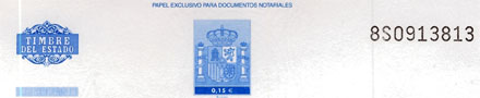 Заголовок бланка испанского нотариального документа.