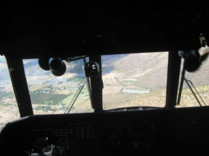 Вид из пилотской кабины.
