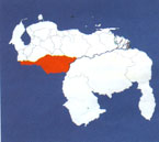 Штат Апуре на карте Боливарианской Республики Венесуэлы.