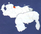 Штат Карабобо на карте Боливарианской Республики Венесуэлы.