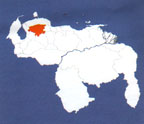 Штат Лара на карте Боливарианской Республики Венесуэлы.
