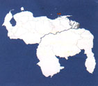 Штат Нуэва-Эспарта на карте Боливарианской Республики Венесуэлы.
