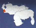 Штат Тачира на карте Боливарианской Республики Венесуэлы.