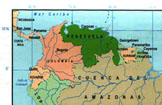 Венесуэла на венесуэльской карте включает в свою территорию Гайаны-Эсекибо, почти половину соседней Республики Гайаны.