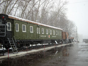 Tren sanitario de la Segunda Guerra Mundial en el Parque de la Victoria.
