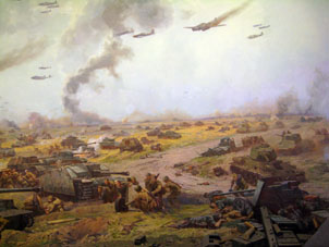 Panorama de la Gran Batalla de Kursk donde participaron la mayor cantidad de tanques de guerra en toda la historia humana.