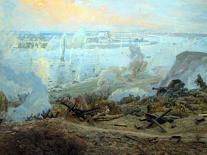 Panorama del paso del río Dniepr, la batalla más relevante del año 1944.