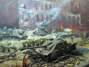Panorama de la Batalla por Berlin que se culminó en plena derrota de Alemania hitelirana.