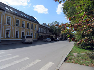 Calle Karla Marxa en el centro de Pskov.
