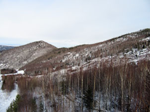 Montañas Sayany. Vistya desde teleférico de la montaña Gládeñkaya.