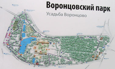 Mapa esquema del parque Vorontsovo.