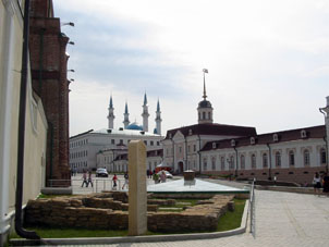 Zona arqueológica dentro del Kremlin (alcázar) de Kazáñ.