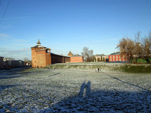 El Kremlin (alcázar) de Kolomna no está conservado completamente.