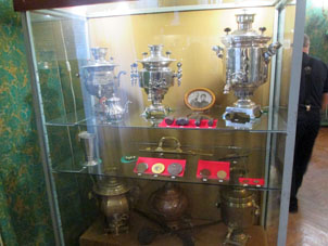 Exposición en el Museo de Samovar en el Kremlin (Alcázar) de Tula.