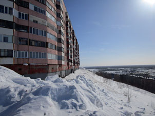 Vista al pueblo de Talnakh, distrito urbano de Norilsk, región de Krasnoyarsk.