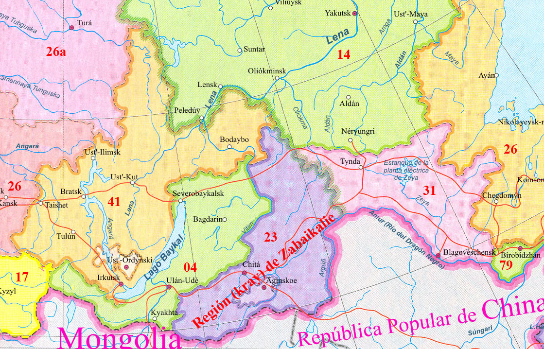 Situación de la Región (kray) de Zabaikalie