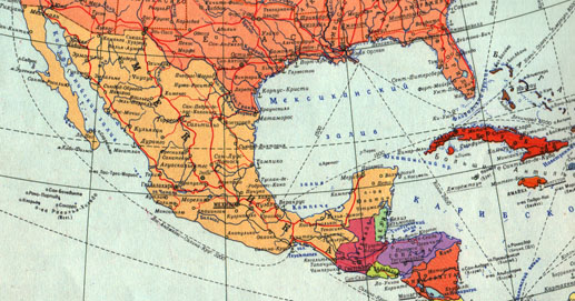 Карта Мексиканских Соединённых Штатов